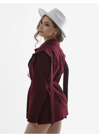 Бордова повсякденний жіноча сукня-піджак Україна однотонна