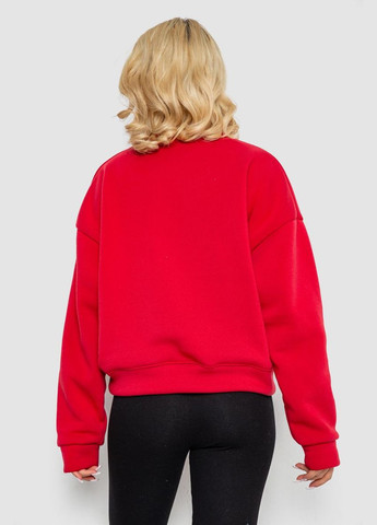 Красный батник женский на флисе с новогодним принтом Ager без декора (313862827)