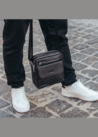 Сумка-мессенджер мужская черная из натуральной кожи через плечо Tiding Bag ТВ-14136 No Brand (335039671)