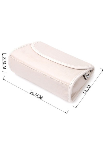 Жіноча шкіряна сумка із напівкруглим клапаном біла 22258 Vintage (329196818)