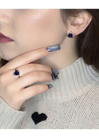 💙 Срібний комплект прикрас із синім альпінітом покритий родієм| Глибина кольору та витонченість Family Jewelry House (356567847)