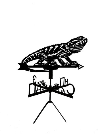 Флюгер на дом Ящерица Игуана, флюгер на крышу из металла 2 мм. No Brand (368896574)