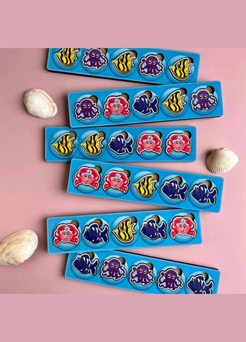 Дерев'яна настільна гра "Морські жителі-1" Ubumblebees (ПСД003) PSD003 сортер-комодик No Brand (330610302)