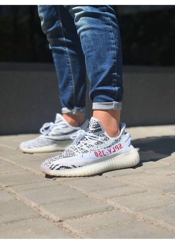 Комбіновані кросівки чоловічі adidas yeezy boost 350 zebra адідас ізі буст демісезон No Brand