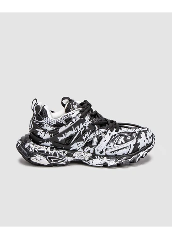 Белые летние кроссовки balenciaga track graffiti black/white баленсиага трек No Brand