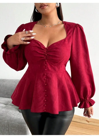 Бордовая блуза SHEIN