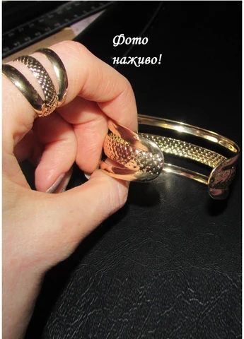 Набір металевий браслет та каблучка потрійна скоба, 2861 No Brand (401305077)
