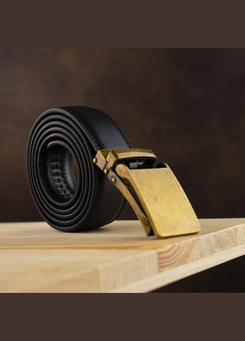 Ремень мужской c латунной прямоугольной пряжкой 20332 Черный Vintage (337353208)