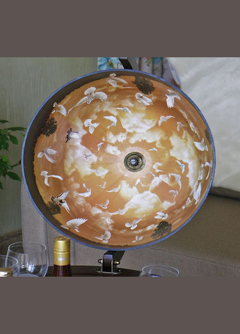 Глобус бар із столиком Зодіак кремовий сфера 42 см (42004N) Гранд Презент (282738051)