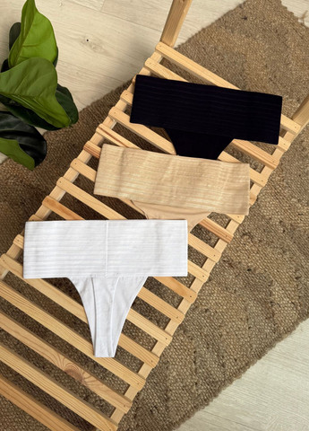 Бавовняні стрінги на високій посадці з ефектом утяжки колекції «Півонія» VIDCHUY (364272906)