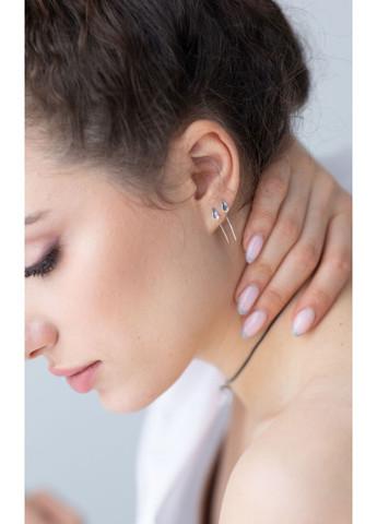 Серьги-протяжки серебряные Кобра Totem 925 Skifska Etnika (364202525)