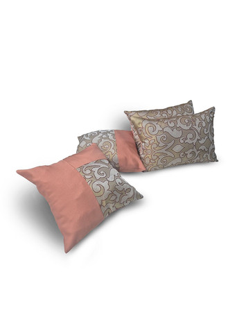 Комплект декоративных подушек 40х40см 2шт, 50х30см 2шт, бронзовые с золотым и коралловым (п_0782) Firanka Venzel (331770684)