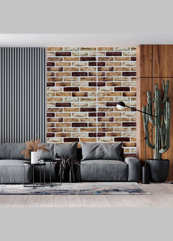 Самоклеющаяся 3D панель под кирпич клинкер песочный 700x700x5мм (415) Sticker Wall (300241906)