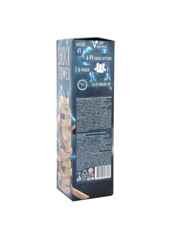 Настільна гра для дітей 4+ Шок Товер розвивальна дерев'яна для дому набір із 45 брусків Strateg (362438076)