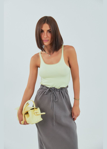 Майка в рубчик с сеточкой на бретелях Lurex — 339433463