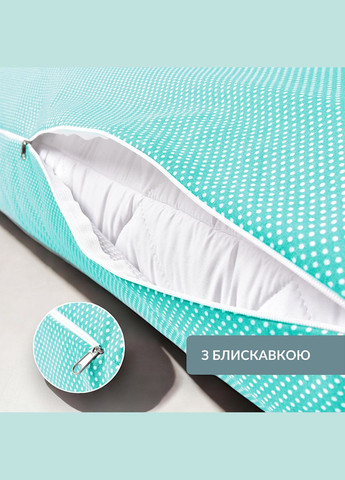 Подушка Дакімакура з наволочкою 40х140 см NORDIC COMFORT+ антиалергенна біла горошок м'ята (8-35551*001) IDEIA (311199665)