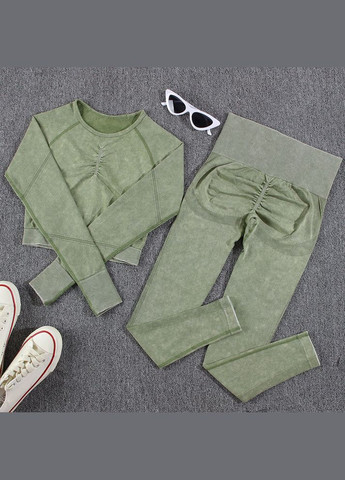 Спортивный комплект для фитнеса рашгард и леггинсы с push-up эффектом, Шоколад, No Brand First (323168387)