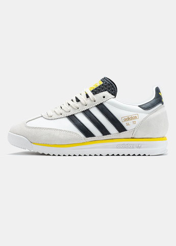 Білі Осінні кросівки чоловічі і жіночі adidas sl 72 white black yellow | адідас сл 72 білі No Brand