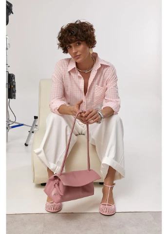Розовая классическая рубашка Lurex