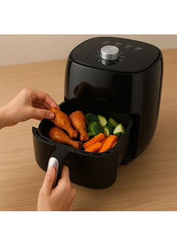 Електрична фритюрниця аерогриль 2 л з кошиком для смаження мультипіч з антипригарним покриттям (SB324) Crownberg (361161770)