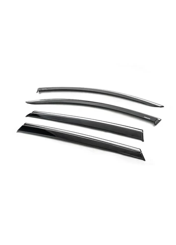 Ветровики с хромированным молдингом (4 шт., ) для Peugeot 5008 2016-2023 гг Niken (389251410)
