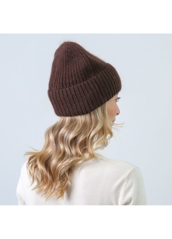 Шапка біні жіноча ангора коричнева СІНЕРА LuckyLOOK 843-936 (350197160)