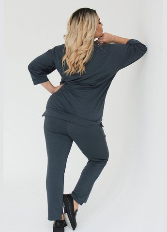 Женский спортивный костюм-двойка цвет серый р.62/64 453031 New Trend (285711670)