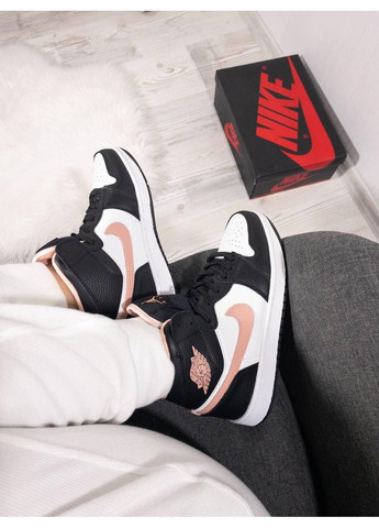 КРОСІВКИ ЖІНОЧІ NIKE AIR JORDAN 1 HIGH BLACK PINK НАЙК АІР ДЖОРДАН No Brand рожеві демісезони (367167334)