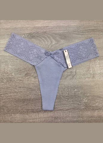 Комплект жіночих трусиків в рубчик 6 шт No Brand Стрінги (325419115)