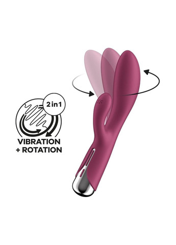 Вібратор-кролик Spinning Rabbit 1 для точки G та клітора, червоний Satisfyer (347315083)