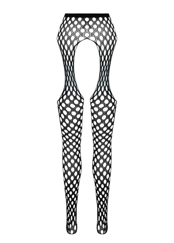 Еротичні колготки-бодістокінг ECO S003 black, з доступом, імітація підв’язок Passion (297573377)