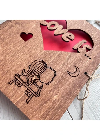 Оригінальна фотокнига з дерева «Love is» 7Arts (316662635)