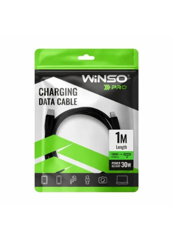 Кабель Pro Type-C to Lightning 30W PVC 1м черный Winso (397341580)