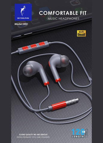 Гарнітура SR01 with mic Red (HF-000475) SkyDolphin (368582665)