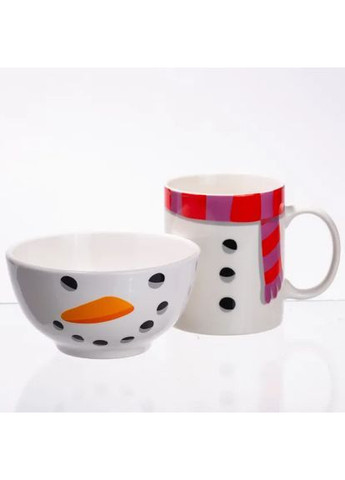 Набор чашка с пиалой Snowman фарфоровый Yiwu CR-1-49 No Brand (371996684)