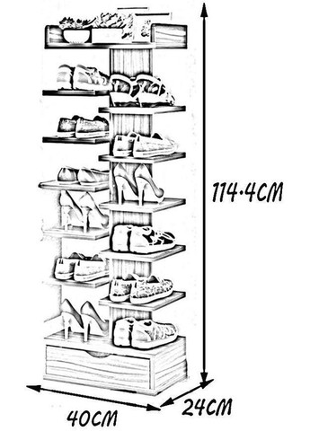 Полиця для взуття з дерева Ірхель 12 савоярді (ПДО-127415) No Brand (327865266)