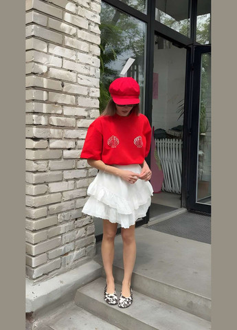 Женская качественная хлопчатобумажная футболка оверсайз с ракушками стразы хлопок черный Україна - (339402865)