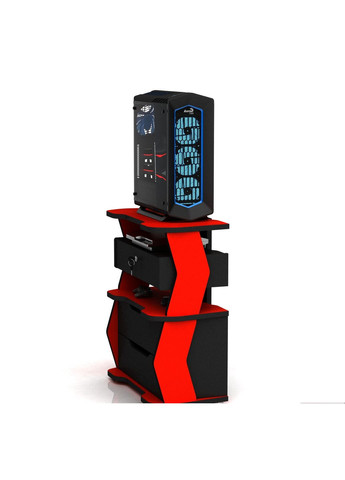 Комод для геймера XGamer CITY 2 ЛДСП 70/42/79 см чорно-червоний No Brand (355412625)
