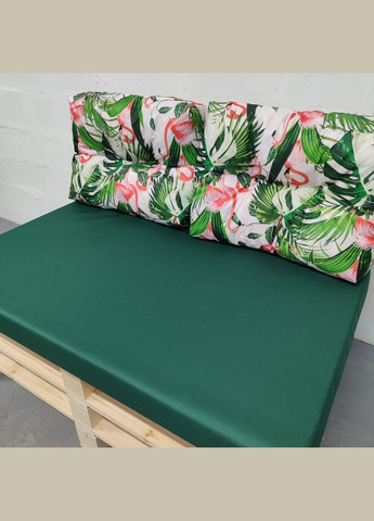 Комплект водовідштовхуючих подушок для палетдивана оксфорд темнозелений/Flamingo 120x80x10/60x45x12 (2 шт) eGarden (307288845)