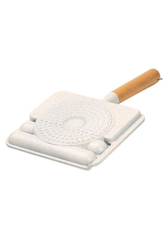 Сковорода прямокутна на 3 секції з антипригарним покриттям бежева Breakfast (356460465)