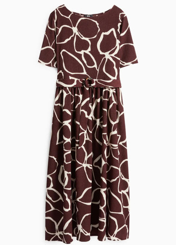 Бордовое платье C&A с цветочным принтом