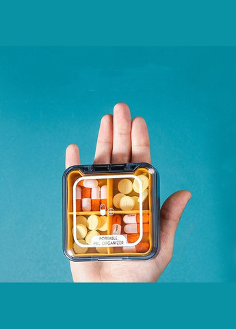 Карманная таблетница на 4 отделения Pill organizer №1 No Brand (338400926)
