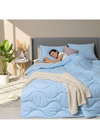 Набір постільний NordicBlue полуторний ковдра 140х210 та подушка 50х70 блакитний антиалергенний, штучний пух IDEIA (371813182)