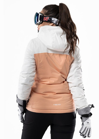 Горнолыжная женская куртка WF 21714 персиковая Freever (278634240)