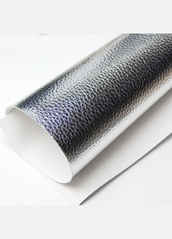 Экокожа блестящая, фактурная, 20х33 см, серебро No Brand (340483445)
