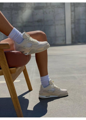 КРОСІВКИ ЖІНОЧІ NIKE AIR JORDAN RETRO 4 BEIGE 3 НАЙК АІР ДЖОРДАН No Brand бежеві демісезони (369389752)