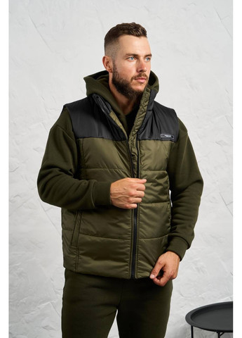 Оливковый (хаки) зимний костюм мужской тройка Garna