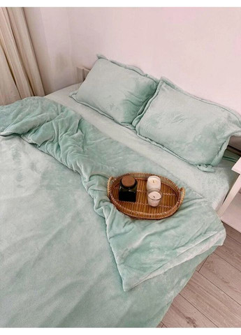 Постельное белье плюшевое евро Home 20953 200х220 см мятное DUSHKA (327790607)