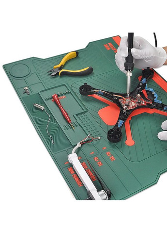 Килимок пластичний ПВХ TE-619 для ремонту смартфонів, дронів, техніки / 515x365 мм / 120°C / Blue No Brand (322567079)