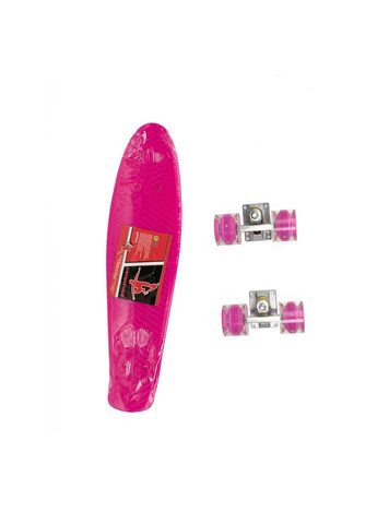 Скейт детский пенни борд 56х14 см, скейтборд MS0848-5, колеса ПУ светящиеся, ABCE-7, алюминиевая подвеска, Розовый Profi (338854616)